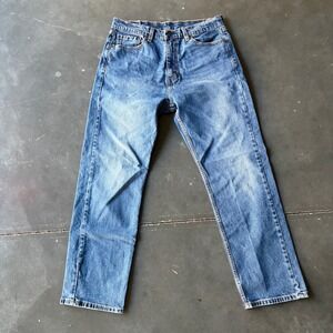 Levis 505 Regular Fit Straight Leg Blue Denim Jeans Mens W33 L30